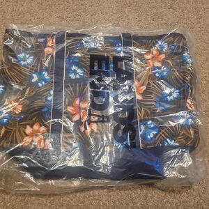 Lands End Large Open Top Floral Print Tote Bag